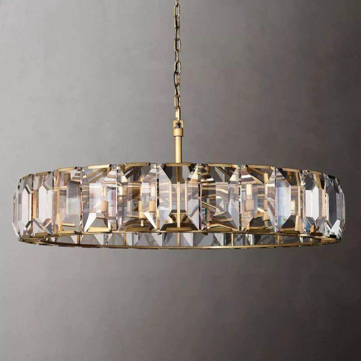 Harlow Crystal Round Chandelier 60" - King Lamps