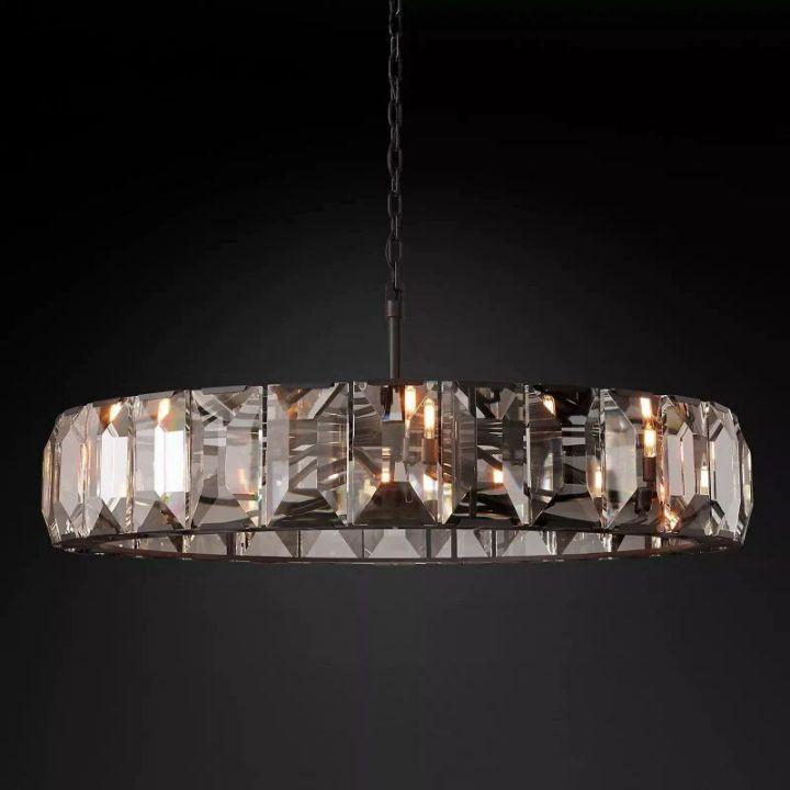 Harlow Crystal Round Chandelier 60" - King Lamps
