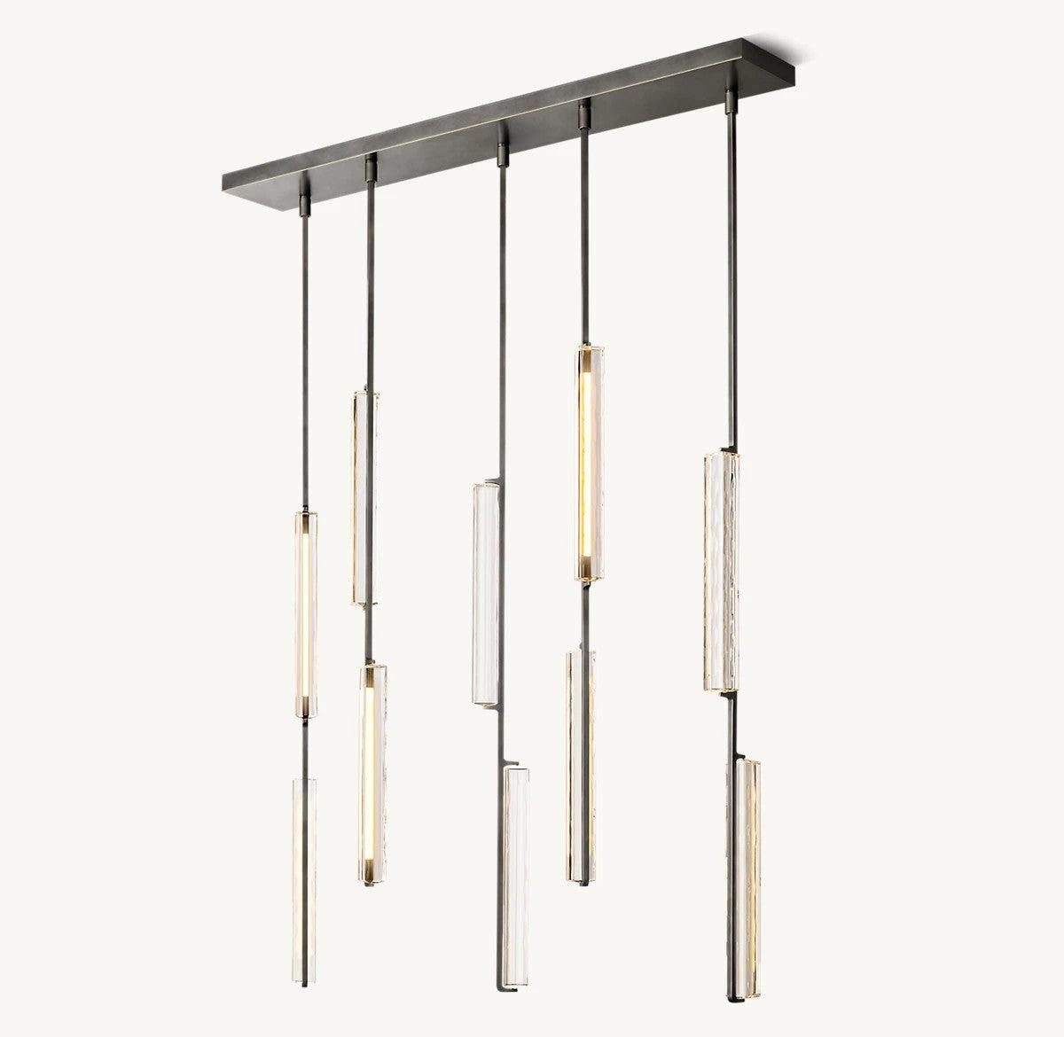 Audubon Linear Crystal Chandelier 54"L - King Lamps