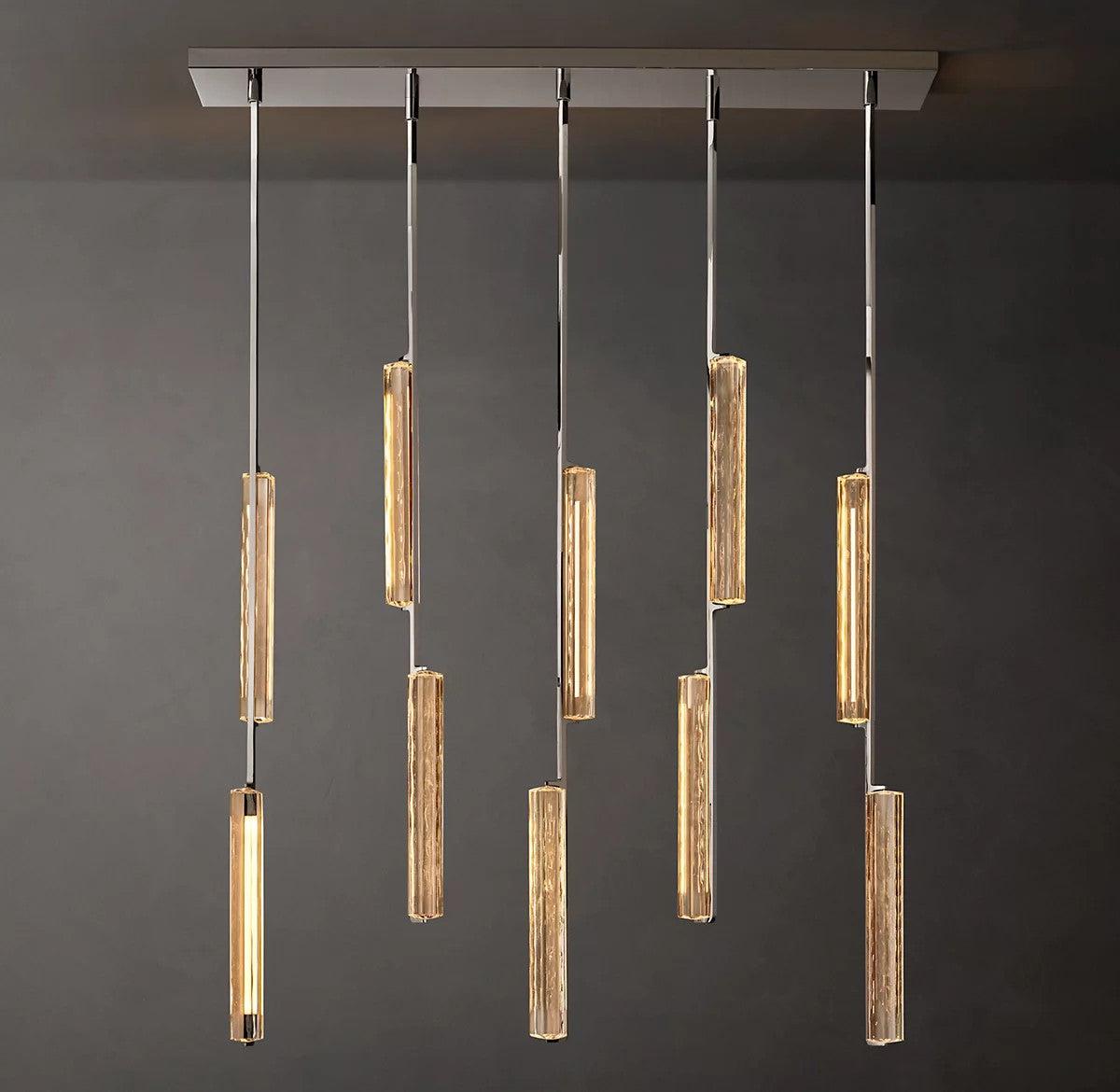 Audubon Linear Crystal Chandelier 54"L - King Lamps