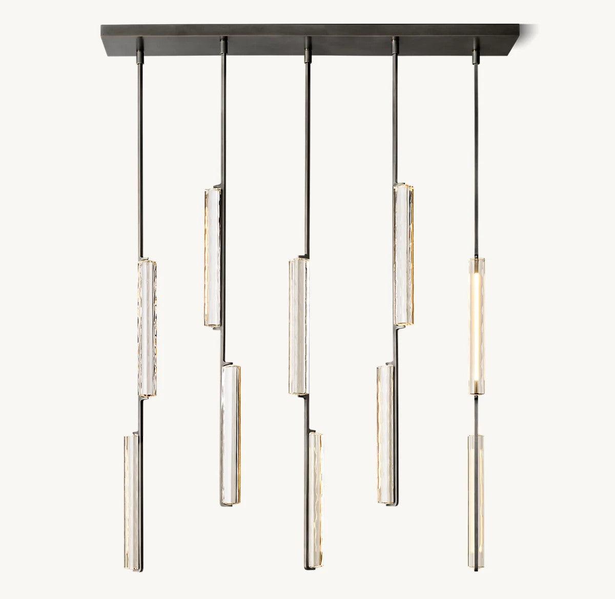 Audubon Linear Crystal Chandelier 54"L - King Lamps