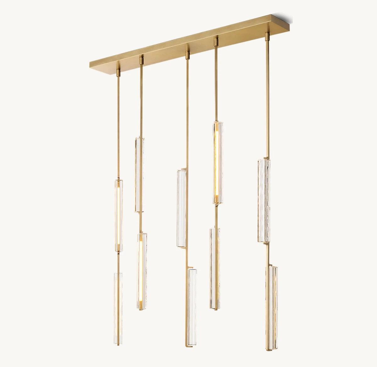 Audubon Linear Crystal Chandelier 54"L - King Lamps
