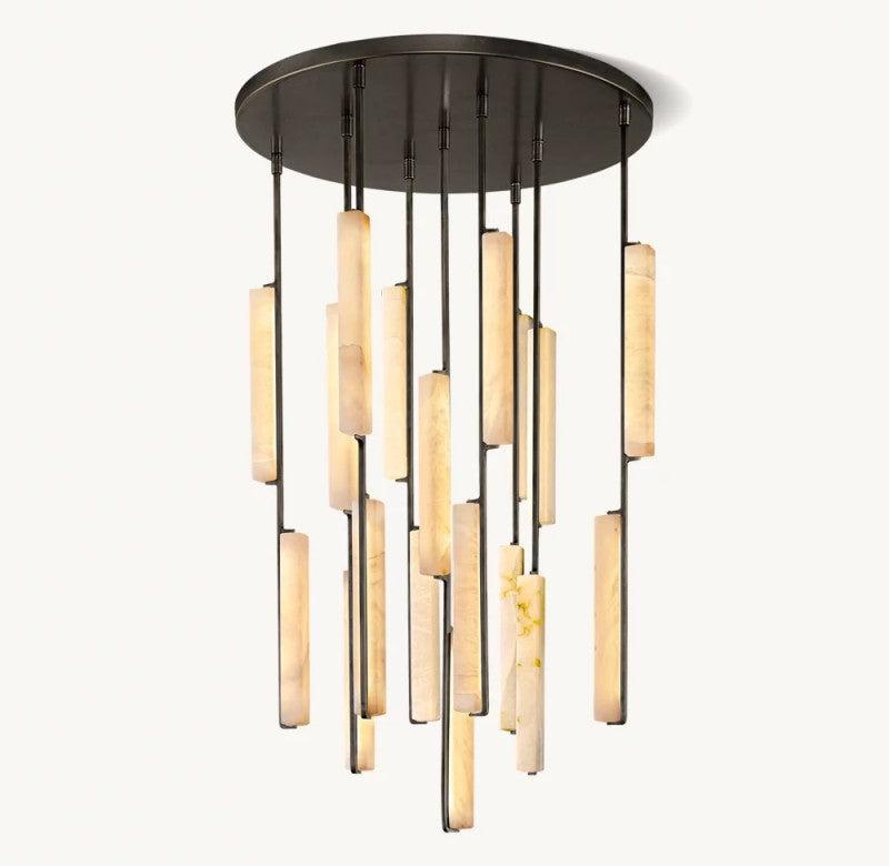 Audubon Alabaster Round Chandelier 40"D - King Lamps