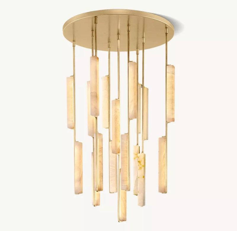 Audubon Alabaster Round Chandelier 40"D - King Lamps