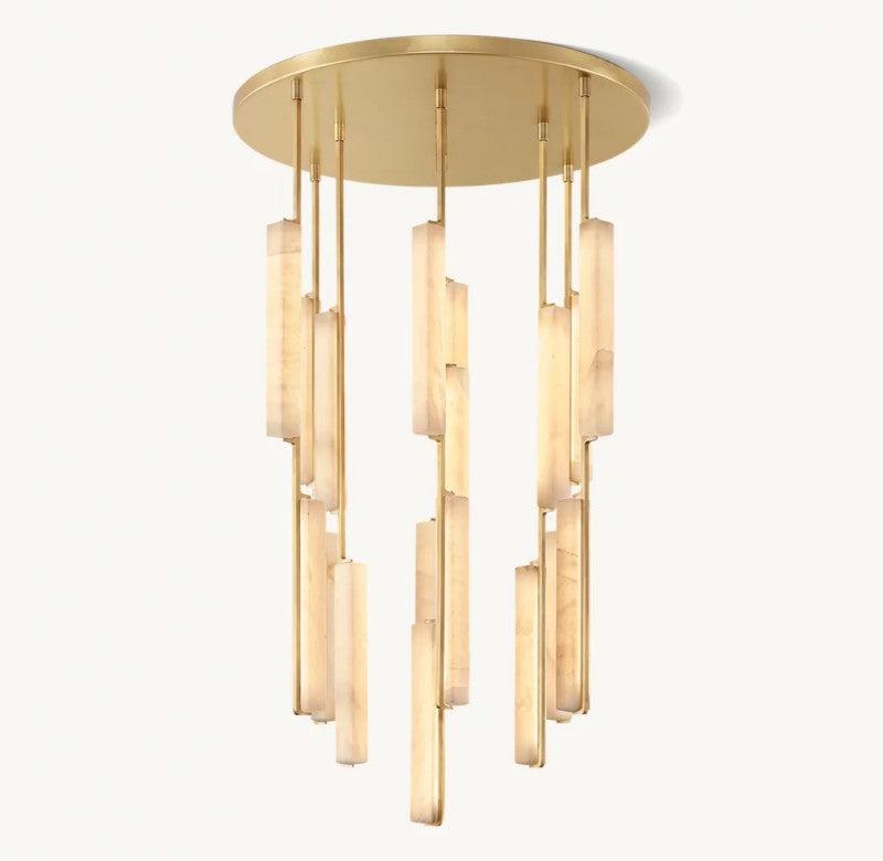 Audubon Alabaster Round Chandelier 40"D - King Lamps