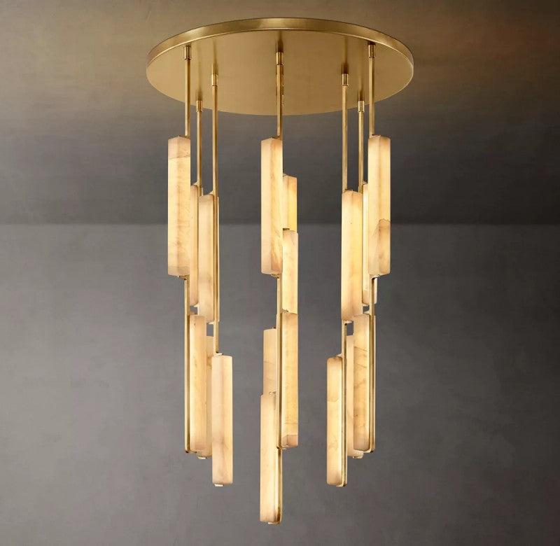 Audubon Alabaster Round Chandelier 40"D - King Lamps