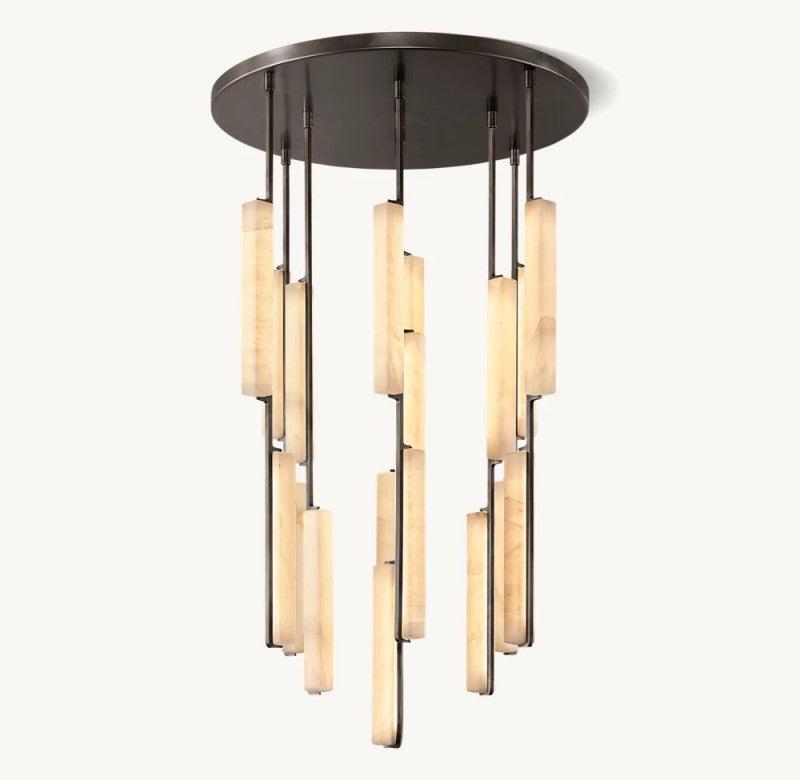 Audubon Alabaster Round Chandelier 40"D - King Lamps