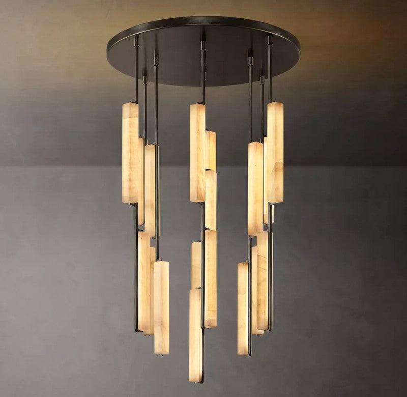 Audubon Alabaster Round Chandelier 40"D - King Lamps