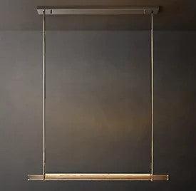 Audubon Single Bar Crystal Chandelier 60" - King Lamps