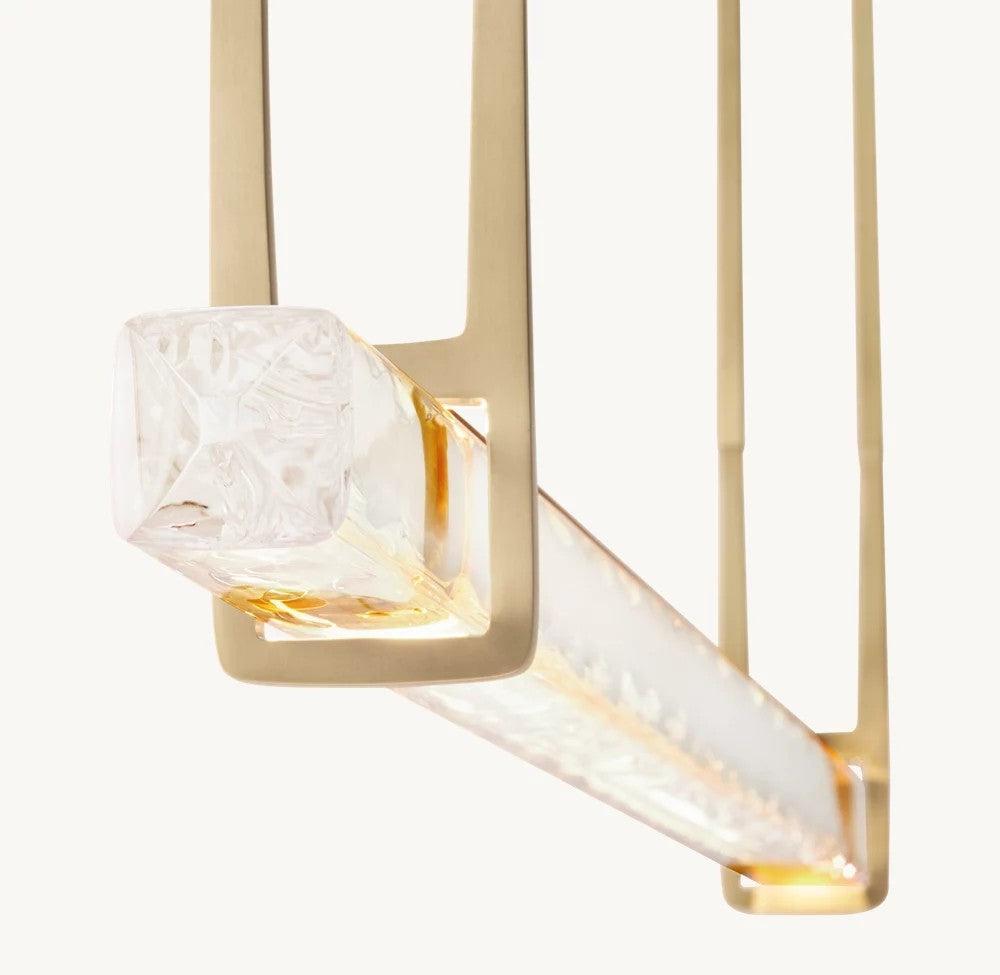 Audubon Single Bar Crystal Chandelier 60" - King Lamps