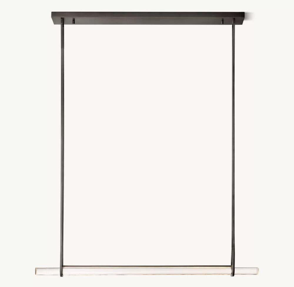 Audubon Single Bar Crystal Chandelier 60" - King Lamps