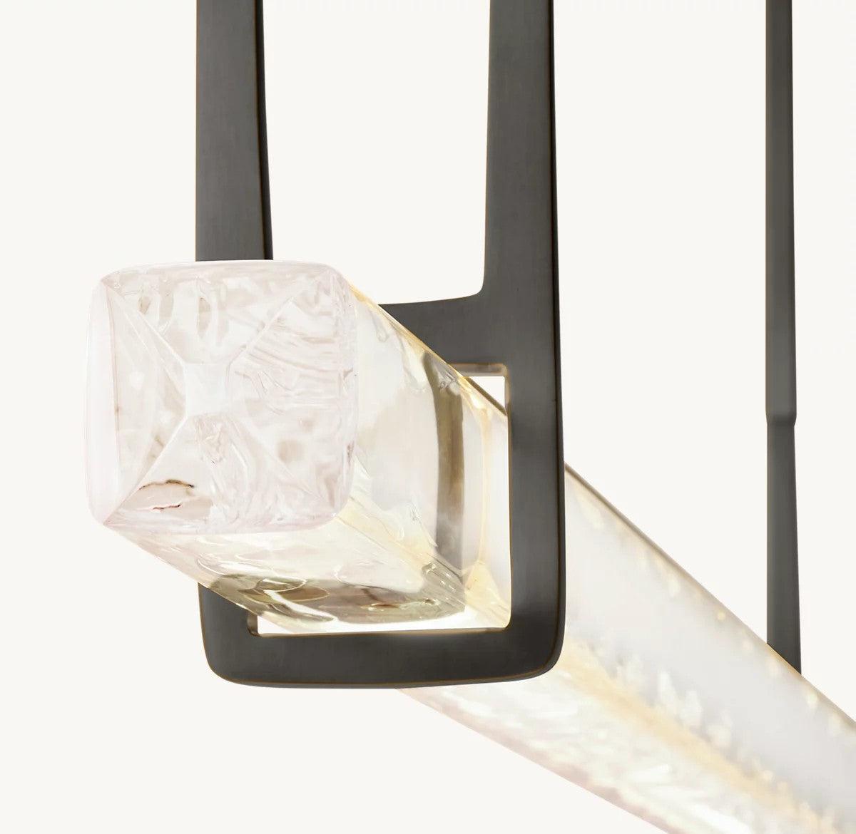 Audubon Single Bar Crystal Chandelier 60" - King Lamps