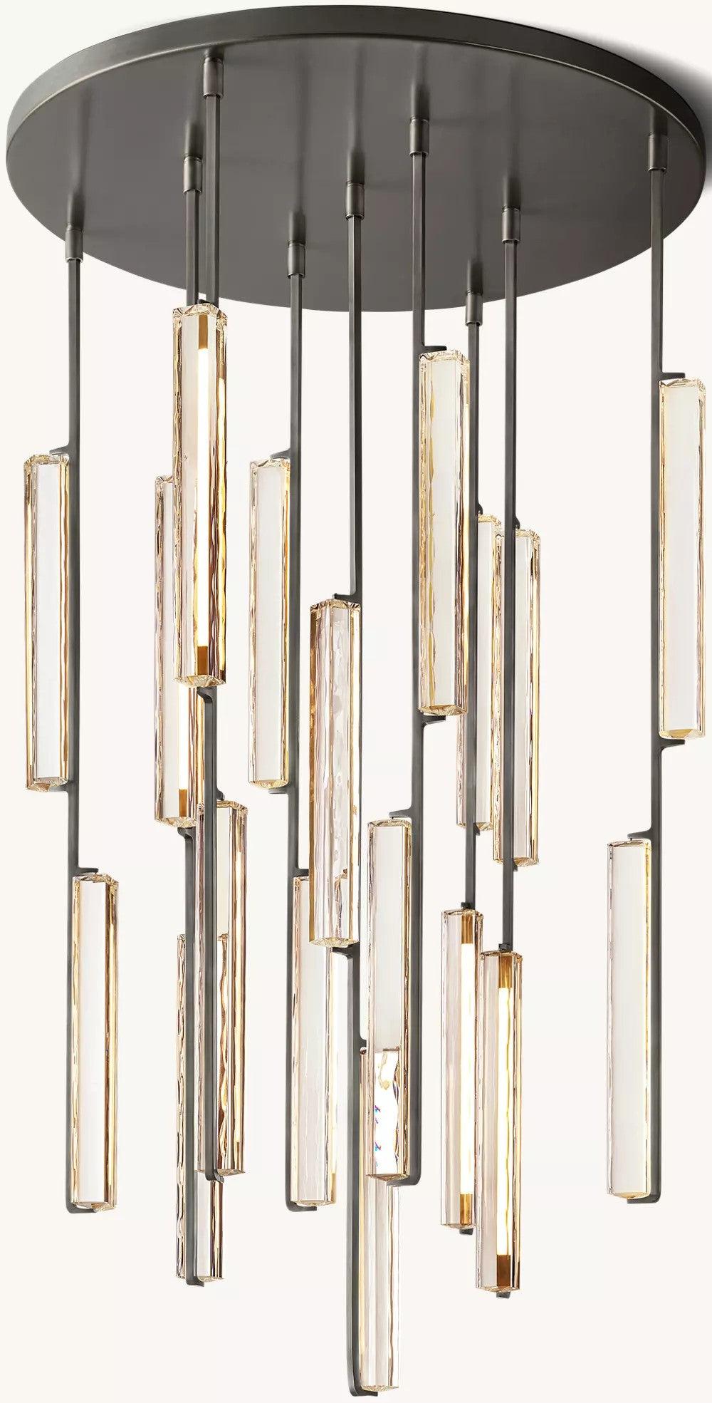Audubon Round Crystal Chandelier 40"D - King Lamps