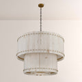 Aurelius Alabaster Round 2-Tiered Chandelier 37‘’ - King Lamps