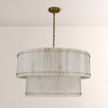 Aurelius Alabaster Round 2-Tiered Chandelier 48‘’ - King Lamps
