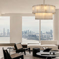 Aurelius Alabaster Round 2-Tiered Chandelier 48‘’ - King Lamps