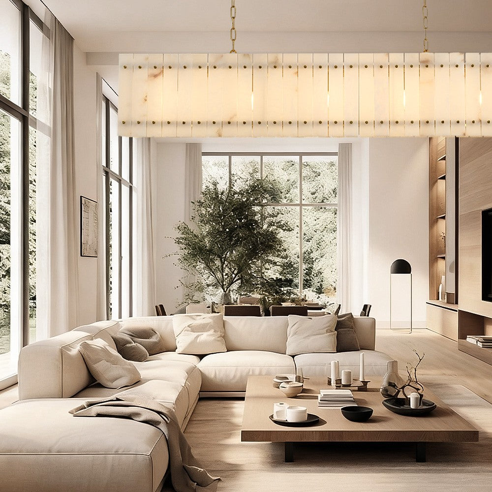 Aurelius Alabaster Linear Chandelier 54'' - King Lamps