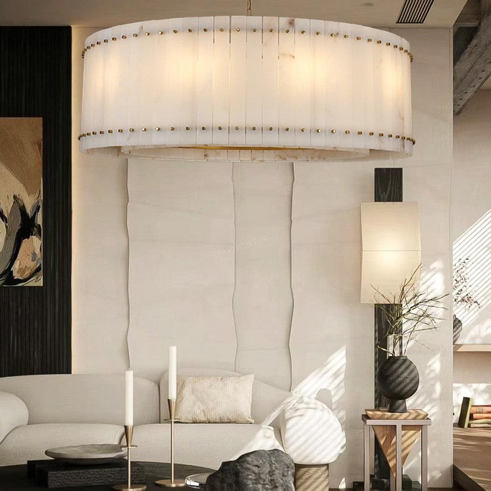 Aurelius Alabaster Round Chandelier 60‘’ - King Lamps