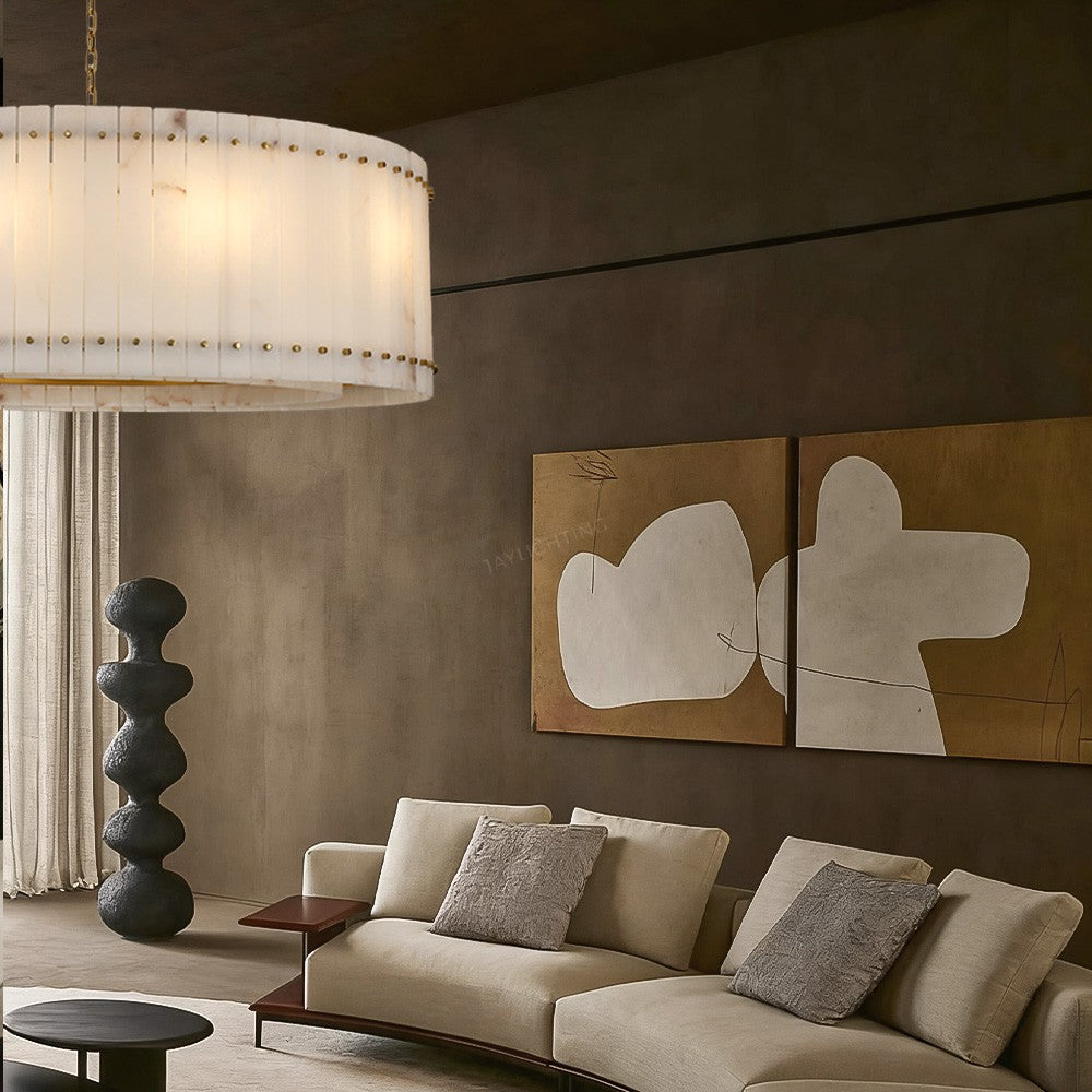 Aurelius Alabaster Round Chandelier 60‘’ - King Lamps