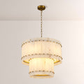 Aurelius Alabaster Round 2-Tiered Chandelier 22‘’ - King Lamps