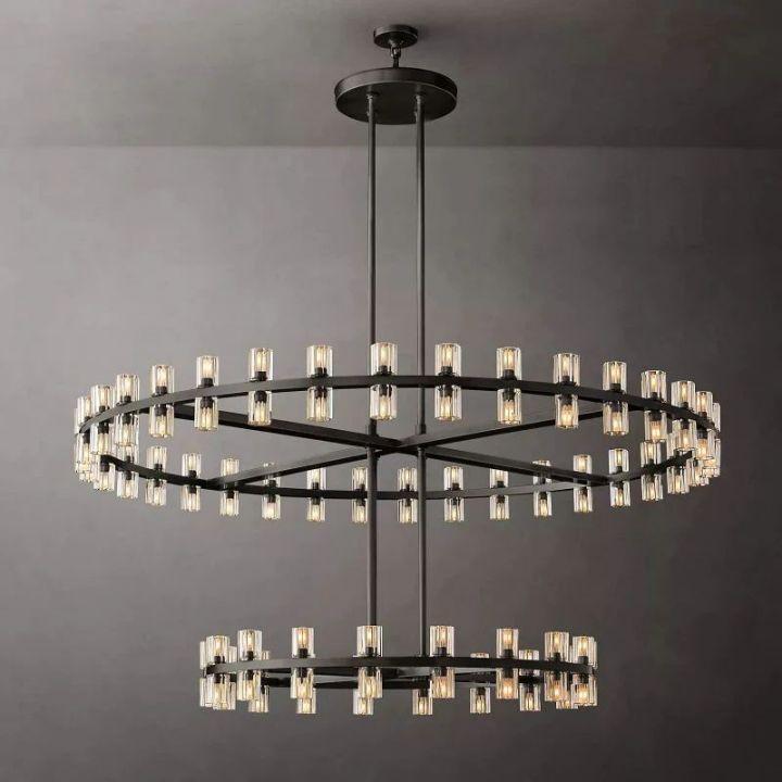 Arcachon Round 2-Tier Chandelier 60" For Dining Room Kitchen island - King Lamps
