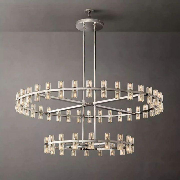 Arcachon Round 2-Tier Chandelier 60" For Dining Room Kitchen island - King Lamps