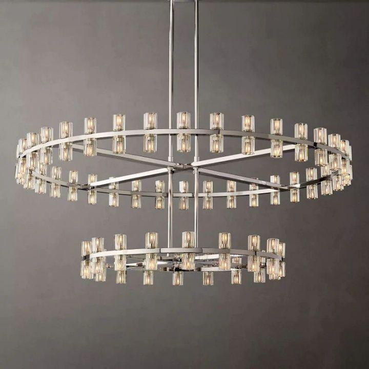 Arcachon Round 2-Tier Chandelier 60" For Dining Room Kitchen island - King Lamps