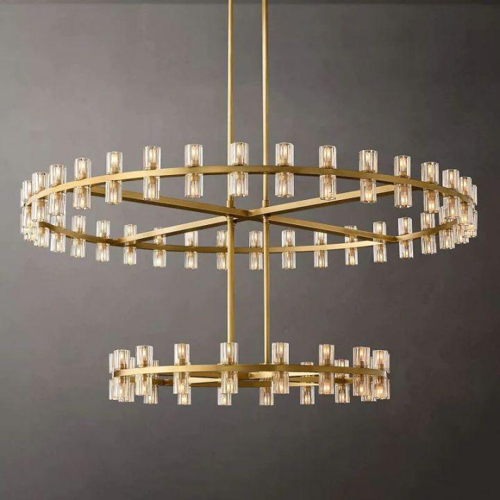 Arcachon Round 2-Tier Chandelier 60" For Dining Room Kitchen island - King Lamps