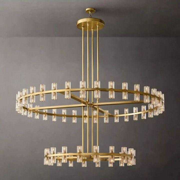 Arcachon Round 2-Tier Chandelier 60" For Dining Room Kitchen island - King Lamps