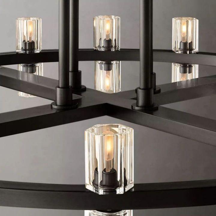 Arcachon Round 2-Tier Chandelier 60" For Dining Room Kitchen island - King Lamps