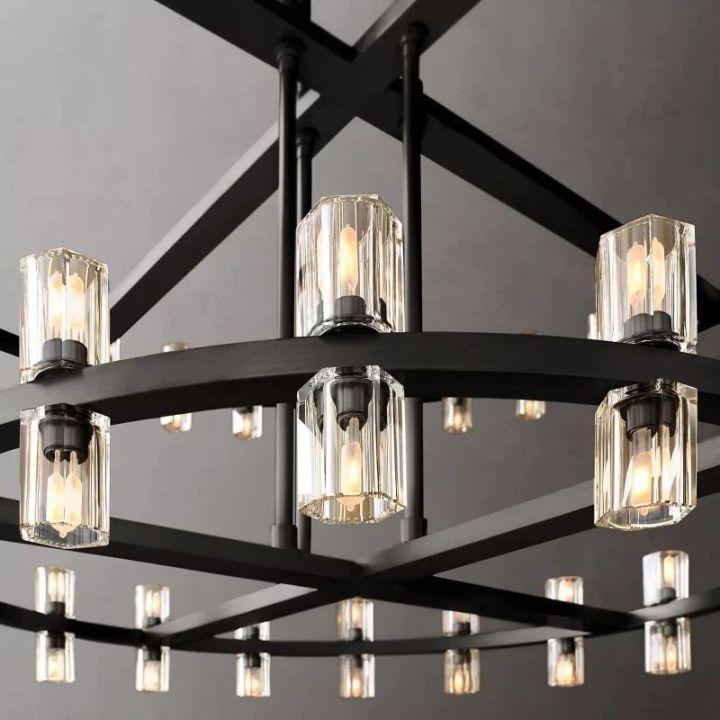 Arcachon Round 2-Tier Chandelier 60" For Dining Room Kitchen island - King Lamps