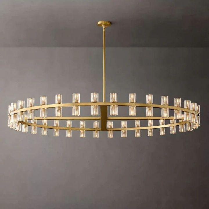 Arcachon Round Glass Chandelier 60" For Living Room - King Lamps
