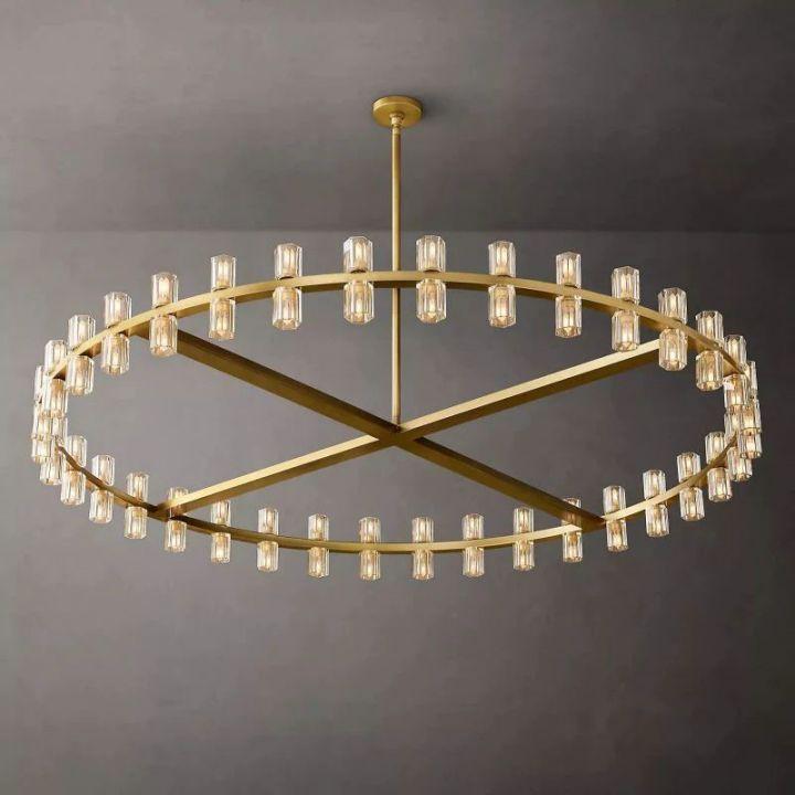 Arcachon Round Glass Chandelier 60" For Living Room - King Lamps
