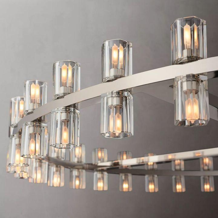 Arcachon Round Glass Chandelier 60" For Living Room - King Lamps