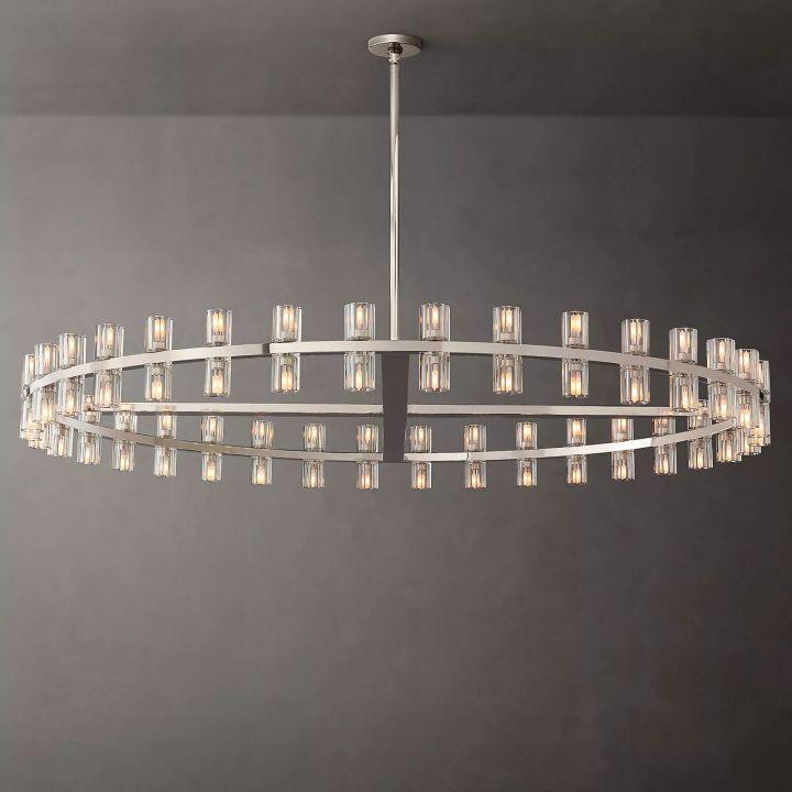 Arcachon Round Glass Chandelier 60" For Living Room - King Lamps