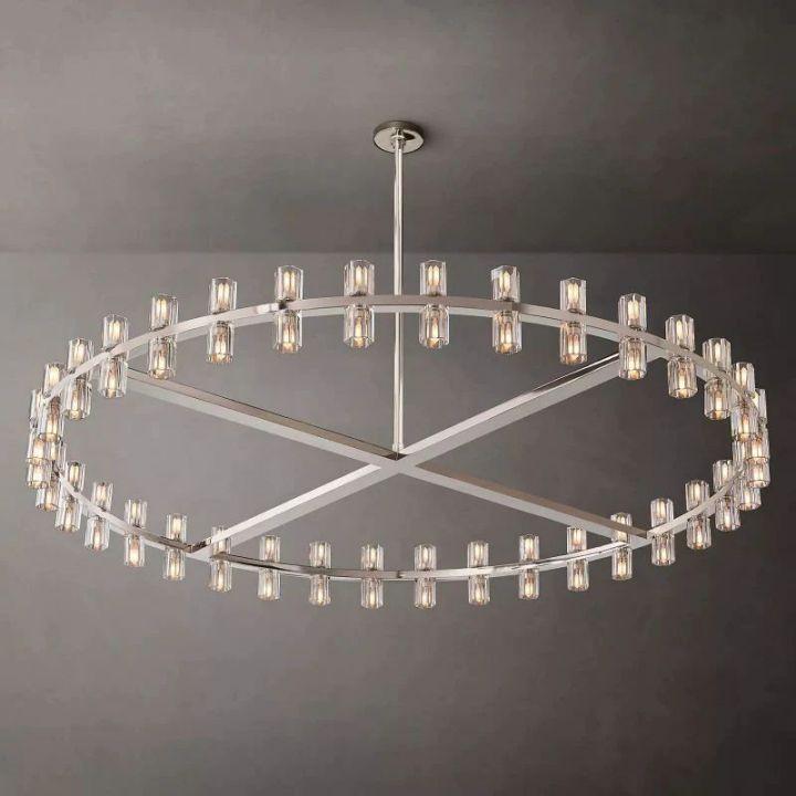 Arcachon Round Glass Chandelier 60" For Living Room - King Lamps