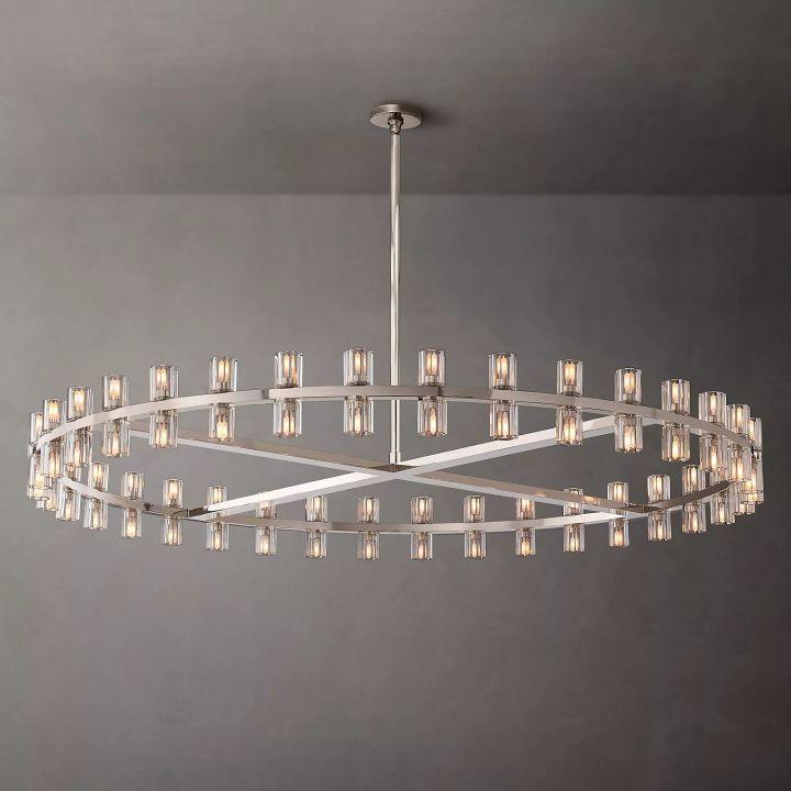 Arcachon Round Glass Chandelier 60" For Living Room - King Lamps