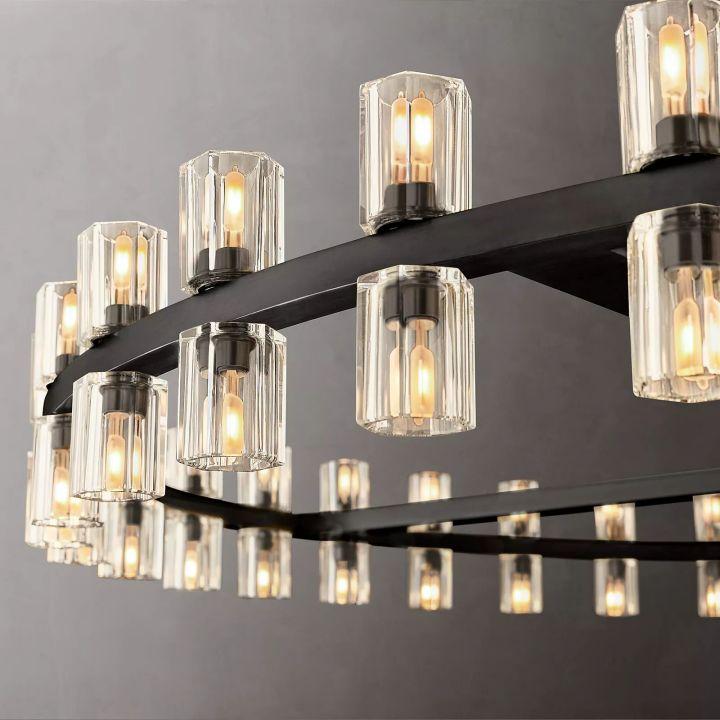 Arcachon Round Glass Chandelier 60" For Living Room - King Lamps