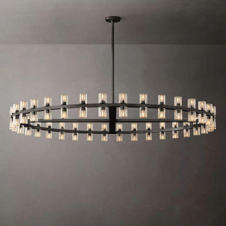 Arcachon Round Glass Chandelier 60" For Living Room - King Lamps