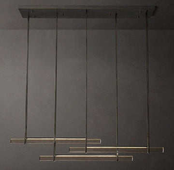 Audubon Triple Bar Linear Crystal Chandelier 60" 72" - King Lamps