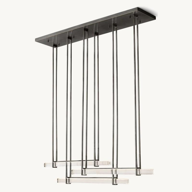 Audubon Triple Bar Linear Crystal Chandelier 60" 72" - King Lamps
