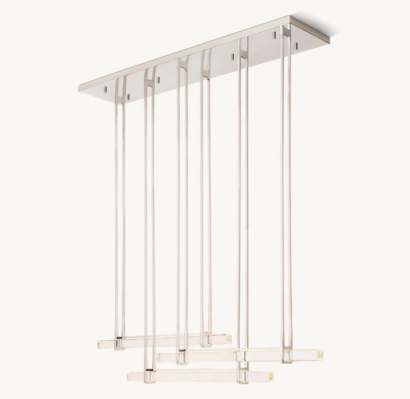 Audubon Triple Bar Linear Crystal Chandelier 60" 72" - King Lamps