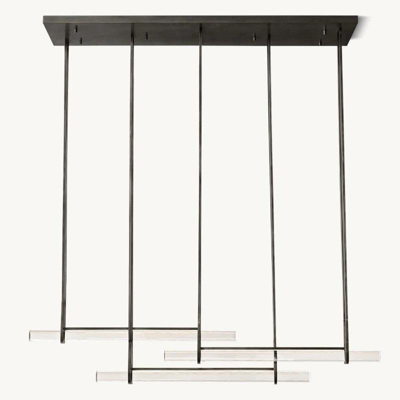 Audubon Triple Bar Linear Crystal Chandelier 60" 72" - King Lamps