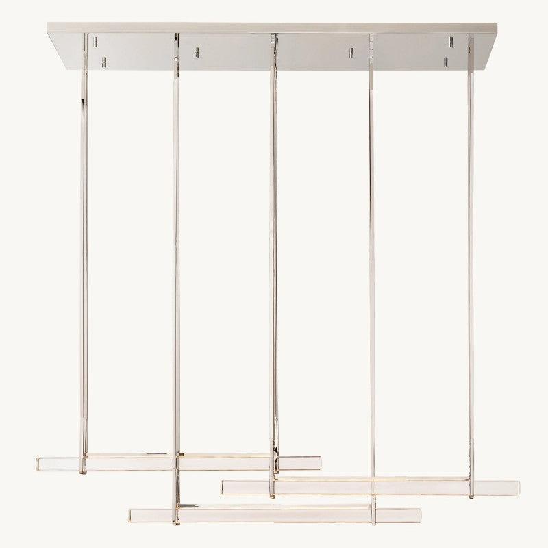 Audubon Triple Bar Linear Crystal Chandelier 60" 72" - King Lamps
