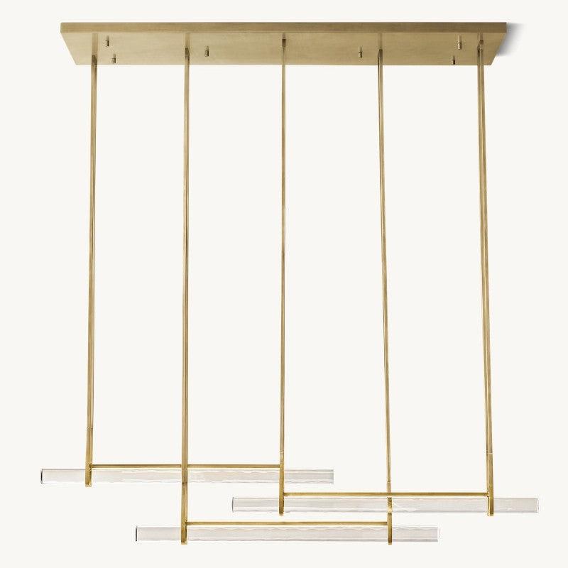 Audubon Triple Bar Linear Crystal Chandelier 60" 72" - King Lamps