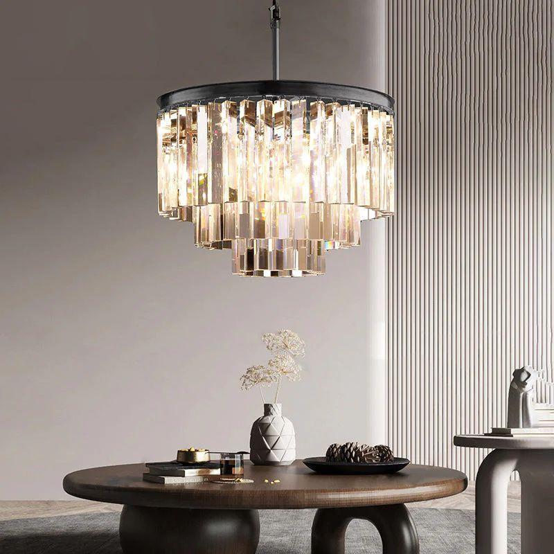 1920S Odeon Crystal Round Chandelier 20" - King Lamps