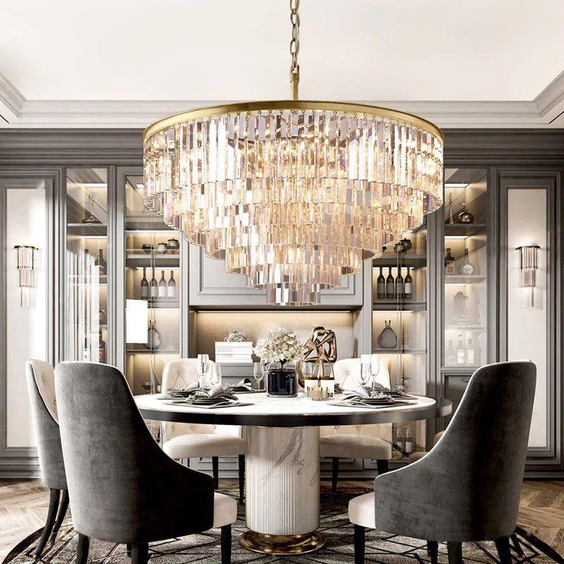 1920S Odeon Crystal Round Chandelier 44" - King Lamps