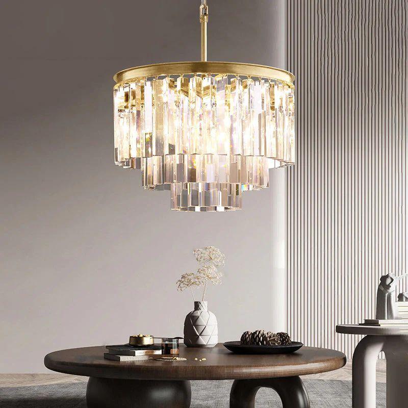 1920S Odeon Crystal Round Chandelier 20" - King Lamps