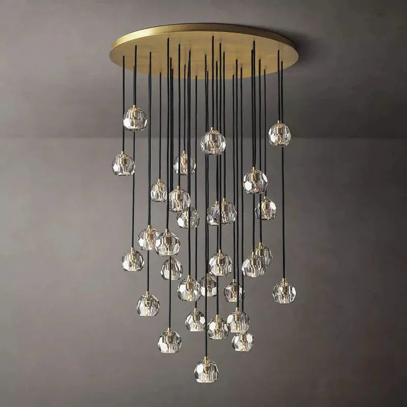 Boule Crystal Round Cluster Chandelier 40" - King Lamps