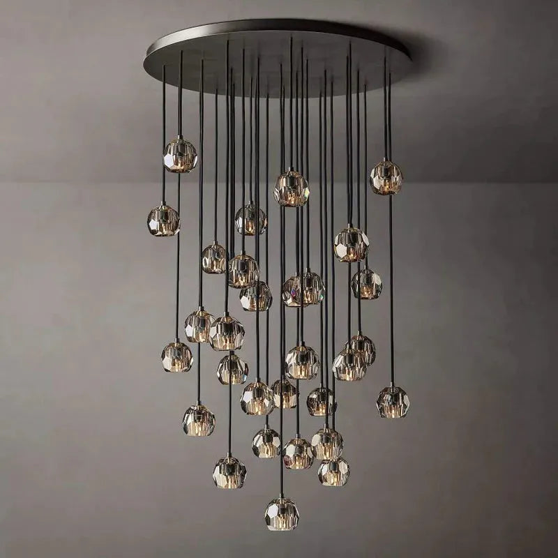 Boule Crystal Round Cluster Chandelier 40" - King Lamps